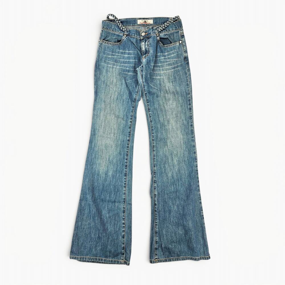 Y2k Fornarina Low-Rise Flared Jeans Braided Detail - Size 26